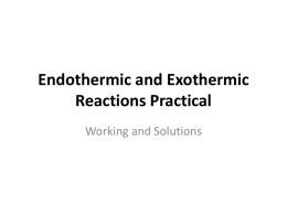 Exothermic and Endothermic Reactions Practical Solutions