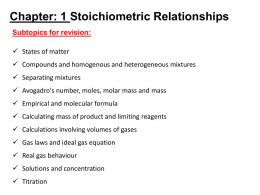 1 Stoichiometry Revision DEA1