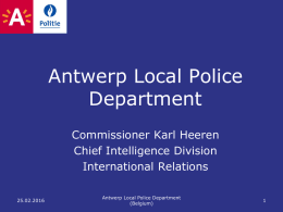 Local approach on radicalization: Antwerp Local Police Department [copyright: Lokale Politie Antwerpen OCAD]