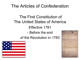 The Articles of Confederation SV