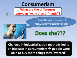 Consumerism NOTES