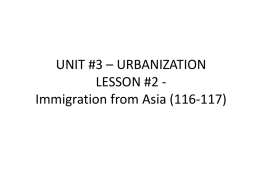 Lesson 3-2 Immigration from Asia