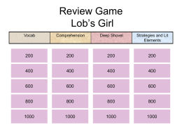 Lob s Girl Jeopardy Game