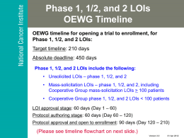 Phase 1, 1/2, and 2 LOIs OEWG Timeline