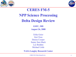 CERES FM-5 NPP Science Processing Delta Design Review