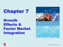 Lecture Notes 7 (Growth Effects and Factor Market Integration)