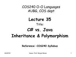 COS240Lec35_CS InheritancePolymorphism.ppt