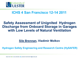 SAFETY ASSESSMENT OF UNIGNITED HYDROGEN DISCHARGE FROM ONBOARD STORAGE IN GARAGES WITH LOW LEVELS OF NATURAL VENTILATION