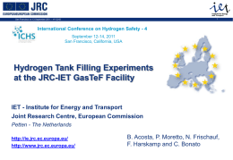 HYDROGEN TANK FILLING EXPERIMENTS AT THE JRC-IE GASTEF FACILITY