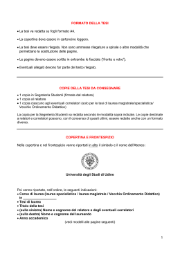 formato e frontespizio - Universit&agrave; degli Studi di Udine