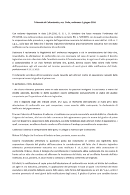 Tribunale di Caltanissetta, ordinanza 1 giugno 2016