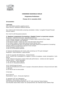 Programma preliminare - GISCoR - Gruppo Italiano Screening