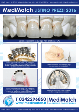Listino prezzi - MediMatch Italia