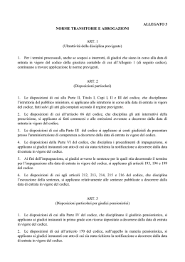 ALLEGATO 3 NORME TRANSITORIE E ABROGAZIONI ART. 1