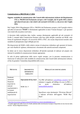 Comunicazione n. 0061330 del 1 luglio 2016