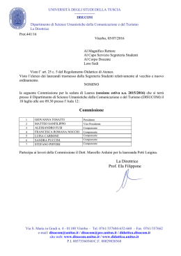 Commissione - Universit&agrave; degli Studi della Tuscia