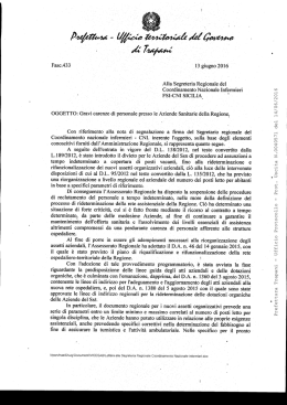 Prefettura di Trapani. Riscontro denuncia FSI