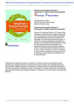 Audio Book Intentional and Targeted Teaching: A Framework for