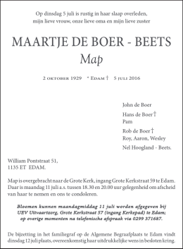 MAARTJE DE BOER - BEETS Map - Nieuw