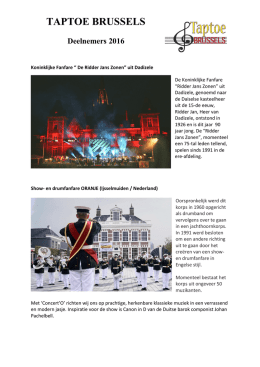 Taptoe 2016 - Koninklijke Muziekfederatie van het Brussels