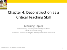 Chapter 4 Deconstruction as a Critical Teaching Skill