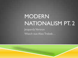 Nationalism Jeopardy Review (PPT)