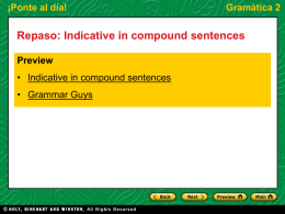 Indicative in compount sentences