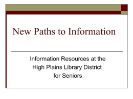 PP Senior's -  New paths to Information 3.08