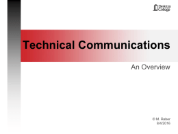 TechCommunicationsAnOverview.ppt