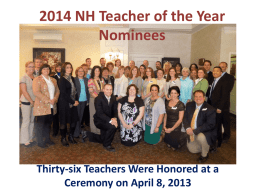 2014 NH Teacher of the Year Nominees