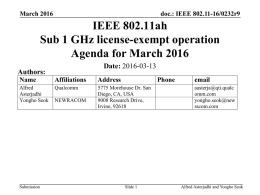 16/0232r09 March 2016 agenda