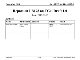 Report on LB198 in TGai Draft 1.0                                                                                                 11-13/1112r0