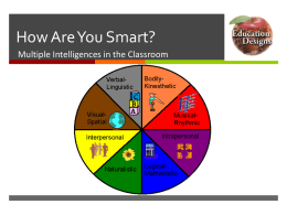 How are you Smart?  Multiple Intelligences