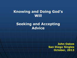 Knowing and Doing God s Will PPT