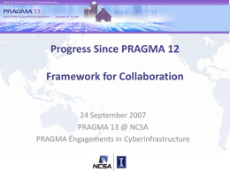 Progress Since PRAGMA12.ppt