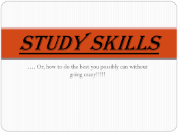 Study Skills,