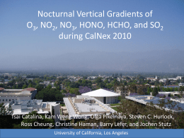 Nocturnal Vertical Gradients of O3, NO2, NO3, HONO, HCHO, and SO2 in Los Angeles, CA, during CalNex 2010