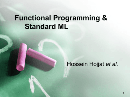 ML - Functional Programming Standard ML