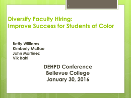 Diversify Faculty Hiring-DEHPD Conference 1-30-16