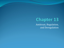 Ch. 13 Leeds Regulation, Anti-Competitive Behavior and Deregulation - Leeds
