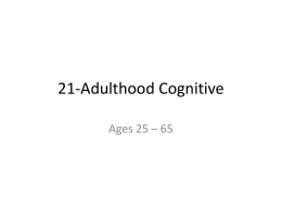 21 AdulthoodCognitive