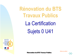 La certification U41 en BTS Travaux Publics