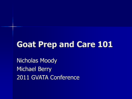 Goat Selection, Prep, and Care