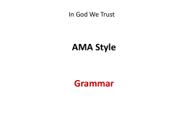 AMA style Grammar, punctuation and