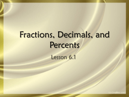 Relating Fractions, Decimals, and Percents