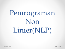 Pemrograman Non Linier(NLP)