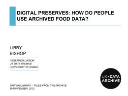 Archived Food Data by Libby Bishop