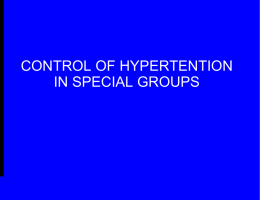 Control of HTN in special groups.ppt