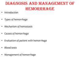 HEMORRHAGE LECTURE FOR 3RD YEAR