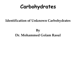 Lab 6 Identification of unknown carbohydrates